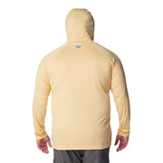 Columbia Men's PFG Terminal Tackle Long Sleeve Fishing Hoodie, Omni-Shade UPF 50, Omni-Wick, Cocoa Butter Bluebell Logo, Medium, 153617