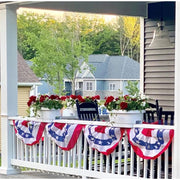 Happiwiz USA Fan Flag Niyattn 2 Pack 1.5 x 3 FT Pleated American US Bunting Flag Patriotic Half Fan Banner