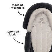 Diono Cuddle Soft 2-Pack 2-in-1 Baby Head Neck Body Support Pillow, Black Storm