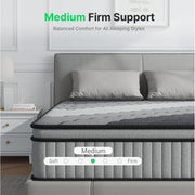 BEHOST 12 inch Queen Mattress in a Box, CertiPUR-US Memory Foam and Individual Pocket Springs Hybrid Mattress for Pressure Relief, Gray - Breathable Construction