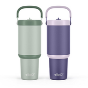 Ello NY_P Oasis Go 30oz Leak-Proof Stainless Steel Tumbler, 2 Pack, Thyme / Indigo