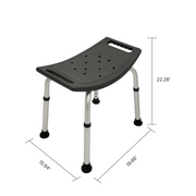 Equate Shower Bench and Bath Stool, 350lbs Capacity, Black