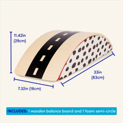 Battat BT1855 Rock & Balance Wooden Board with Foam Semi-Circle, Beige