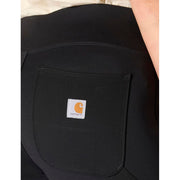 Carhartt Womens Force Fitted Midweight Utility Legging, Black, X-Large Tall, Nylon Spandex Stretch Fabric, 102482-N04