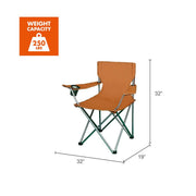 Ozark Trail FC-96806WFB Basic Quad Folding Camp Chair with Cup Holder, Brown, Portable Seating
