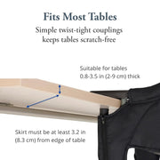 Inglesina Fast Table Chair Hook-On Portable High Chair with Snap-On Fast Dining Tray Black