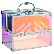DSRC Goods MGHTC134 Train Case Cosmetics Organizer with 4 Trays for Travel with Makeup & Accessories