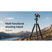Fooletu Shooting Tripod with Adjustable Height 25-75 in, Aluminum Alloy, Black, Shooting Saddle Clamp, 360 Rotating Ball Head KQ-299+K-1
