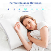 Cookey Queen Size Bed Pillows Set of 2, Luxury Hotel Quality, Gusseted Ergonomic Support, Hypoallergenic Down Alternative Filling, 20 x 30 in