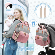 Morfone Baby Diaper Bag Backpack, Multifunction Waterproof Large Capacity with USB Charging Port, Stroller Straps, Pacifier Case, Unisex Gray