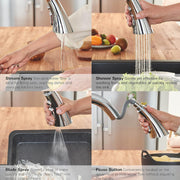 Grohe 32298DC3 Zedra Single-Handle Pull Down Triple Spray Kitchen Faucet in Supersteel
