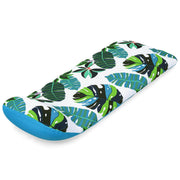 H2OGO Blissful Drifter Fabric Floating Mat, Tropical Inflatable Pool Lounger with Pillow Cushion, Removable Washable UV-Protected Cover, 72 in x 28.5 in, 43731E