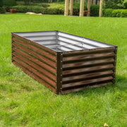 SnugNiture Steel Raised Garden Bed, 6x3x2 ft, Rust Resistant Outdoor Planter Box, Brown