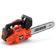 Vetoper 12 in. Gas Chainsaw, 25.4 CC, 1.2 HP, Lightweight One-Hand Operation, Automatic Chain Oiler, Quick Stop Chain Brake, Orange
