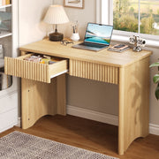 Bestier Computer Desk with 2 Storage Drawers, 39.3 in, Log Finish, Rectangular Writing Desk for Small Spaces