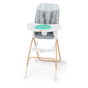 Bright Starts Disney Baby Winnie The Pooh Compact Folding High Chair with 3-Section Twist & Dine Plate, Adjustable Tray, 5-Point Harness, Gray, 17218