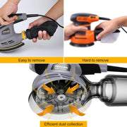 Jellas 5-In Random Orbital Sander with 17Pcs Sandpapers, 6 Variable Speed Sanders for Wood