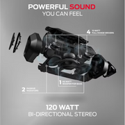 Monster Blaster 3.0 Portable Speaker, 120W Wireless Bluetooth Speaker, IPX5 Rechargeable Waterproof, Charge Out & Aux Input, Black