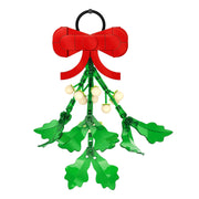 Brickcraft Bricktanicals Mistletoe Building Kit, 82-Piece Holiday Decoration with Red Bow and White Berries - Ready to Hang