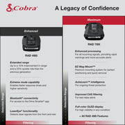 Cobra RAD 490i Radar Detector with Long-Range Front and Rear Laser Detection, Bluetooth Connectivity, Apple CarPlay Support, Black