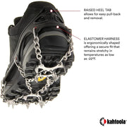 Kahtoola MICROspikes Footwear Traction, Black, Size L