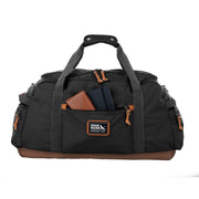 Eddie Bauer Bygone 45L Duffel Bag, Rugged Polyester/Nylon, Ballistic Polyester Bottom, U-Shaped Main Compartment, Adjustable Padded Shoulder Strap, Black, 23 x 9 x 14.5 in