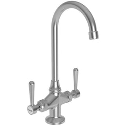 Newport Brass Astaire Double Handle Bar Faucet, Stainless Steel PVD Finish, Single Hole Deck Mount, WaterSense Certified, 1.8 GPM, 1668/20