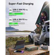 EASYLONGER ES400 AIR CPAP Battery Backup, 148Wh Portable Power Supply with 4 Cables for ResMed S9, AirSense 10/11, AirCurve 10/11, AirMini, Philips DreamStation 1/2