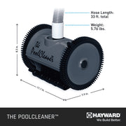 Hayward Poolvergnuegen Automatic Suction Pool Cleaner, Self-Adjusting Turbine, 2-Wheel, Gray, for In-Ground Pools up to 16 x 32 ft, W3PVS20GST
