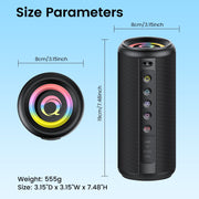 Xinwld M17B Portable Bluetooth Speaker, Bluetooth 5.4, 20W HD Stereo Sound, 20H Playtime, IPX7 Waterproof, Black
