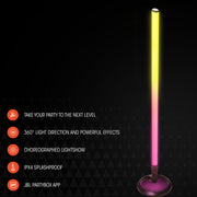 JBL PartyLight Stick Bluetooth 360-Degree LED Light, IPX4 Splashproof, 8-Hour Battery, Black