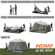 Ozark Trail 10 x 10 Instant Screen House, Double Hub, Cabin Shape, UV50+ Polyester, Heavy-Duty No-See-Um Mesh, 88-Inch Center Height, 31115