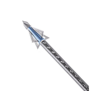 Muzzy 4-Blade 100 Grain Screw-In Broadhead, 1 Inch Cutting Diameter, Stainless Steel Blades, Blue, 6 Pack, 209