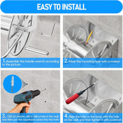 SPECILITE Stainless Steel Outdoor Hose Reel with 100ft Drinking Water Grade Hose and 6.2ft Leader Pipe, Wall and Floor Mounted, Silver