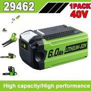 Aimaya 6.0Ah 40V Lithium-Ion Power Tool Battery Replacement with LED Fuel Gauge and Cooling Design, Compatible with GreenWorks 40V GMAX Tools, 25223