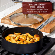 T-fal Cook & Strain Non-Stick 20 Piece Cookware Set, Black, Aluminum with Stainless Steel Handles, B531SK64
