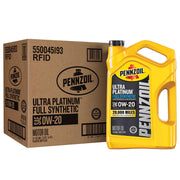 Pennzoil Ultra Platinum Full Synthetic 0W-20 Motor Oil, 5 Quart, 3 Pack, 550045193-3PK