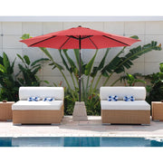 ZUNMOS ZYS-W 9FT Outdoor Patio Umbrella with Push Button Tilt and Crank Handle, Red