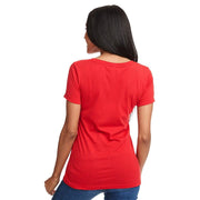 Next Level Women's Ideal V-Neck T-Shirt, Lightweight 60% Combed Ringspun Cotton 40% Polyester, Classic Fit, Short Sleeve, Red, N1540