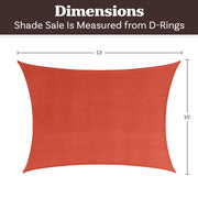 Pure Garden Sun Shade Canopy, 10 ft x 13 ft Curved Rectangle Shade Sail with UV Protection, Sand
