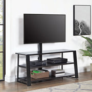 Whalen Zane 3-in-1 TV Stand with Swivel and Wall Mount, Glossy Black Finish, Fits TVs up to 70 in, XL-46