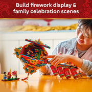 LEGO Spring Festival Fortune Firecracker Building Toy, Interactive Wall Art with Sound Effects, 1039 Pieces, Ages 9+, 80118