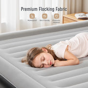 Airefina King Size Air Mattress, 20in Height, Built-in Electric Pump, Waterproof Flocked Top, Portable with Carry Bag, Supports 700 lb