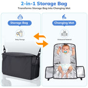 SACVON Toddler Stroller Wagon for 4 Kids, 5-Point Harnesses, All-Terrain Wheels, Cooler Bag, Black