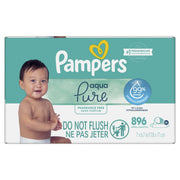 Pampers 90470670 Aqua Pure Baby Wipes Unscented, 99% Water, 16 Pack, 896 Total Count