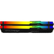 Kingston KF556C40BBAK2-128 FURY Beast DDR5 RGB RAM Module, 128GB (2 x 64GB), 5600MT/s, CL40, Dual Channel, 288-Pin DIMM, Intel XMP 3.0 and AMD EXPO Support