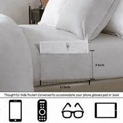 BedTreat Queen Comforter Set, 7-Piece Reversible Microfiber Bedding Set, All-Season Comforter with Flat Sheet, Fitted Sheet, Pillowcases, and Shams, White and Light Gray