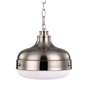 Feiss P1283PN/BS 2-Bulb Pendant, Polished Nickel/Brushed Steel Finish