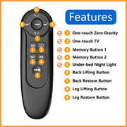 GRAYELL Adjustable Bed Base Queen, Wireless Remote, Memory Presets, Zero Gravity, Adjustable Head and Foot, Durable Steel Motor, Under-Bed Light