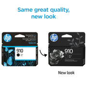 HP 910 Black Original Ink Cartridge, Monochrome, 300 Page Yield, Compatible with OfficeJet Pro 8020 Series